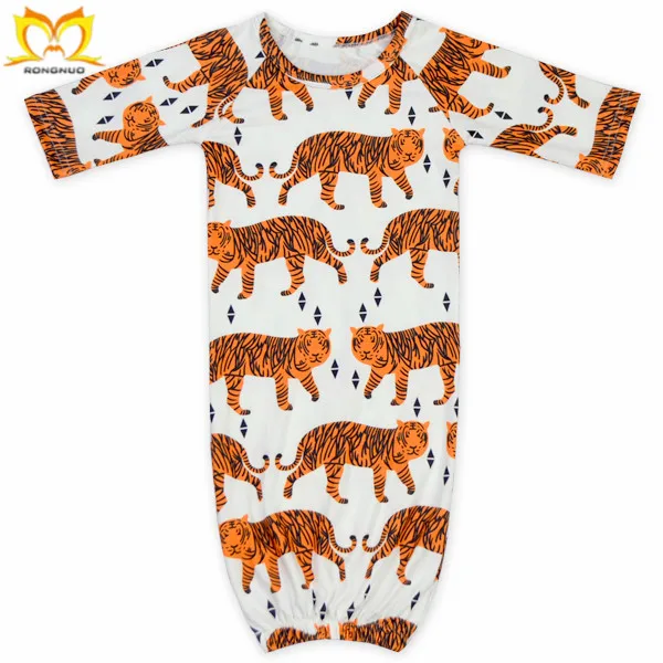 bear print adorable newborn long sleeping bags clothes wholesale baby girls boutique sleep dress