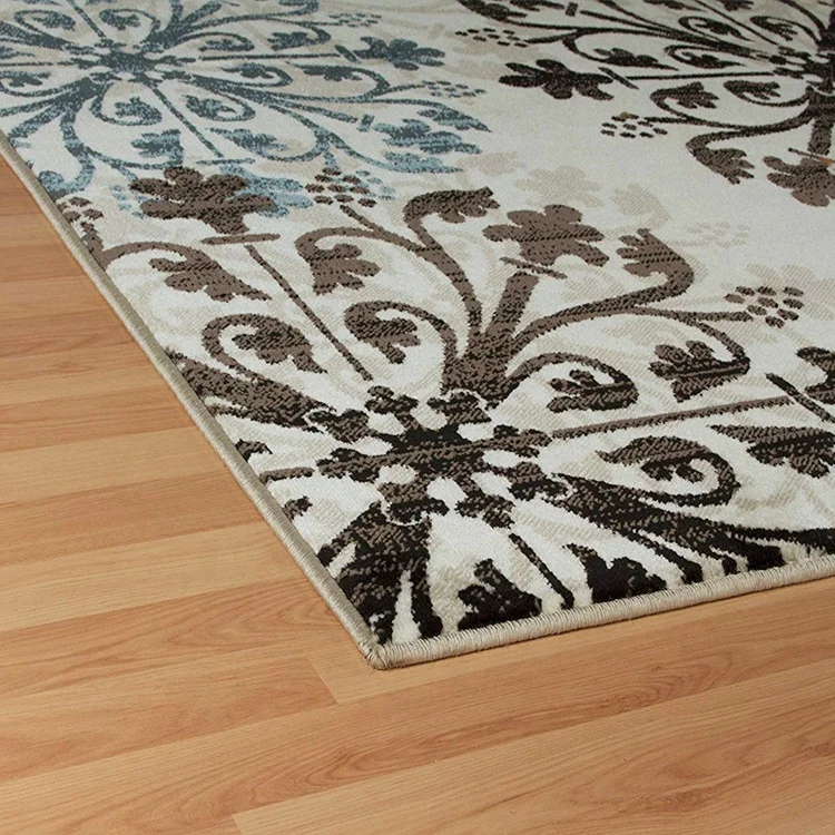 Luxury 5x8 Cream Blue Brown Black Area Rugs Modern Rug For Living Room