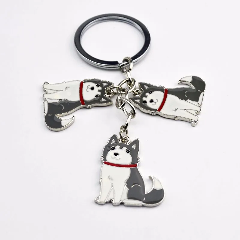 DIY Dog Key Chain Alaska Dog Husky Dogs Keychains Woman Pet Key Holder ...