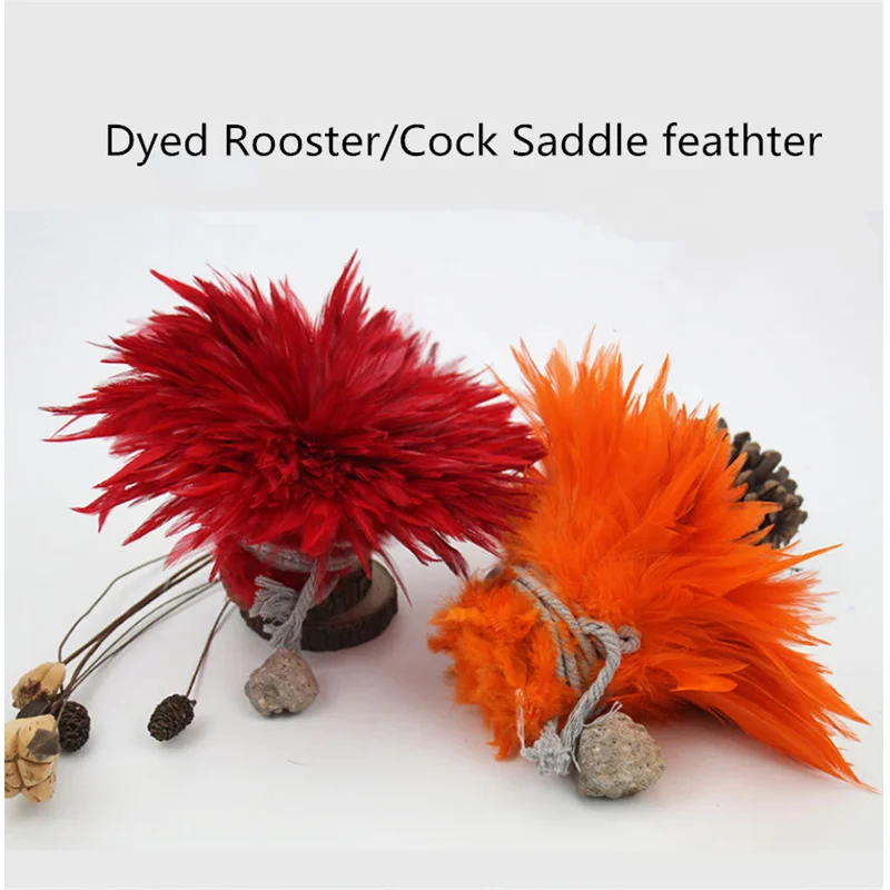 IEF-35 Wholesale Dyed 5-6inch Rooster Saddle Hackle Feather Strung