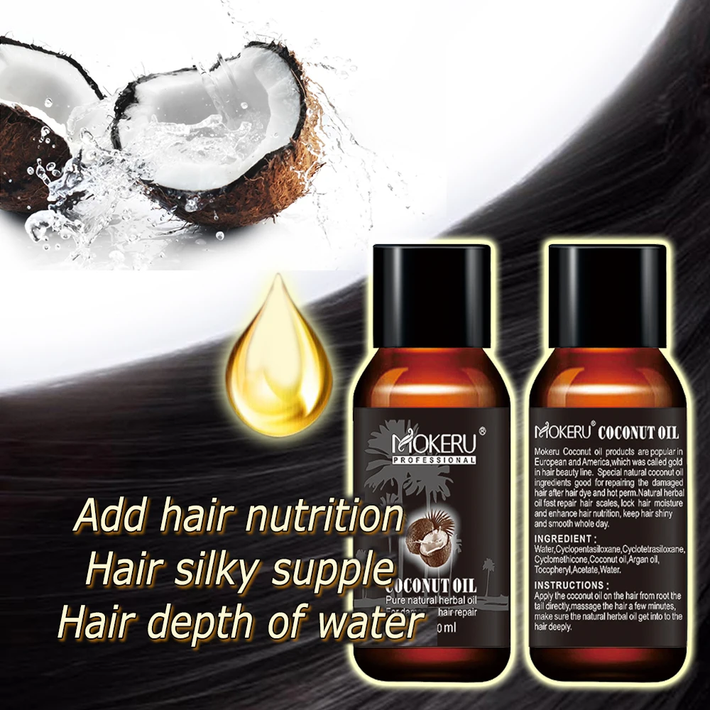 MOKERU 30ml Thailand pure coconut hair essential oil for personal hair care from manufacturer with best price
