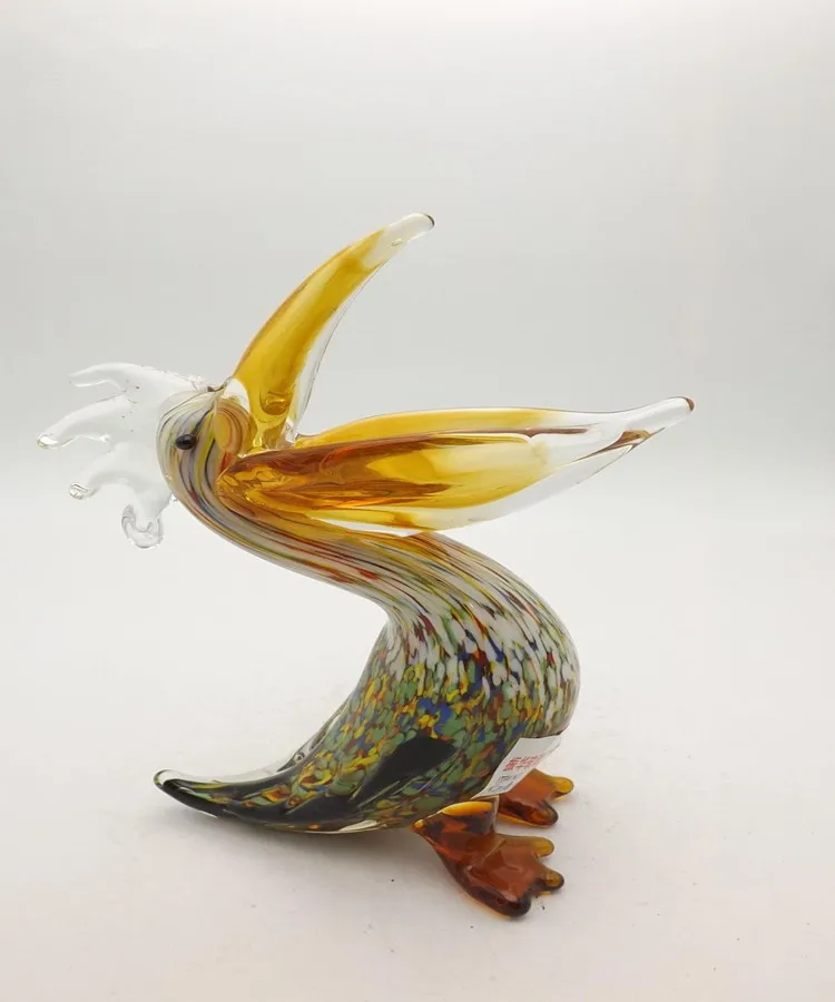 Transparent Color Lubricated Small Murano Art Glass Bird