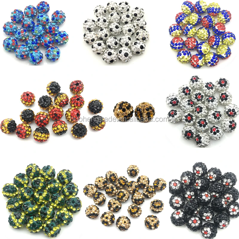 6mm/8mm/10mm/12mm/14mm Diamond CZ Pave Clay Beads For Bracelet Spacer