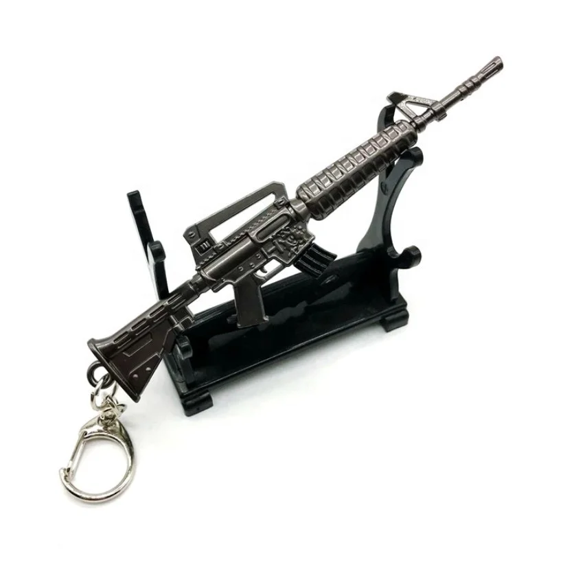 12cm Custom Battle Royale Weapon Rocket Launcher Key Ring Metal Gun Keychain