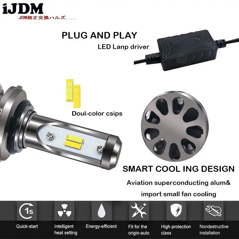 Headlight Bulbs Color Switchable HID White/Gold Yellow H8 H11 LED Car Headlights or Car Fog Lights Driving Light Bulbs DRL