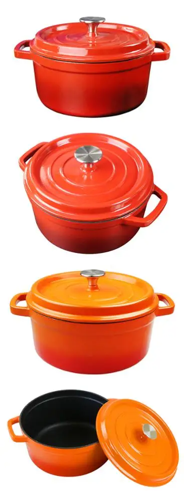 QULENO cast iron round enamel pots cast iron pot