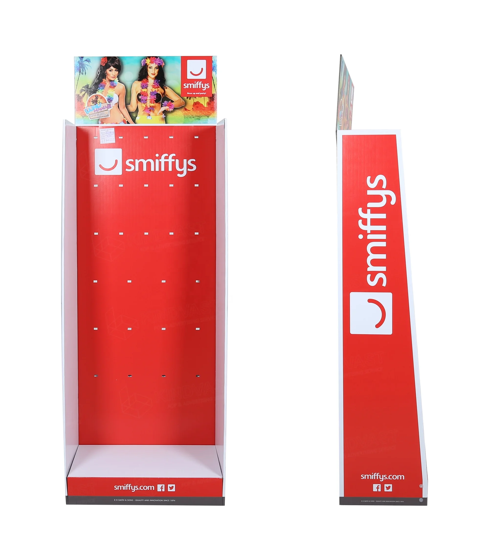 Adult Costume  Cardboard Display Stand Shelves With Pegs Hook Hanging Children Costume For Supermarket Advertising Standee