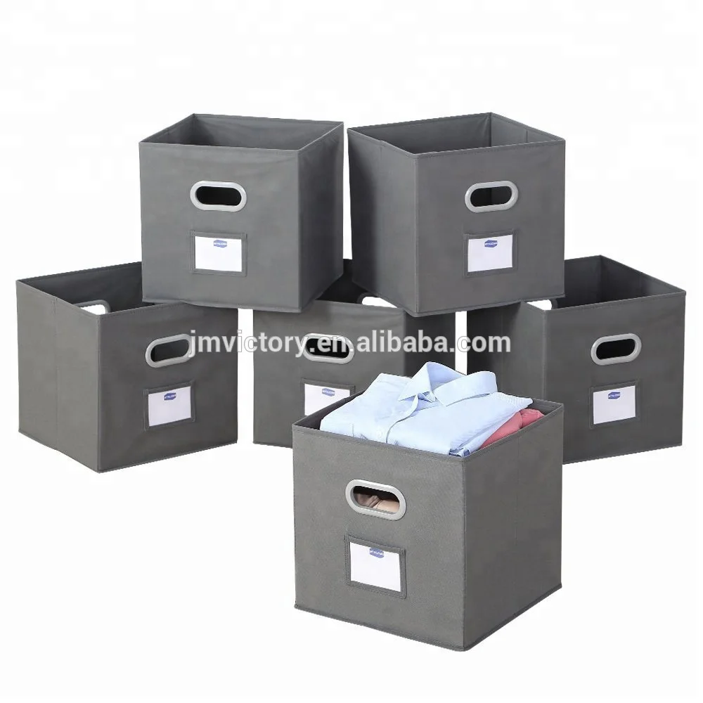 
Wholesale Household Custom Print Decorative Nonwoven Foldable Fabrics Handle Cube Cloth Storage Box 