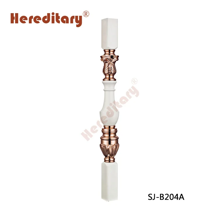 Balconies gold color aluminum railing wood stair railings models