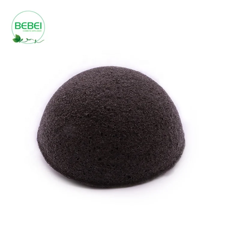 
Factory manufacture bamboo charcoal freeze drying half-ball Konjac Facial sponge with contains rich of KGM 