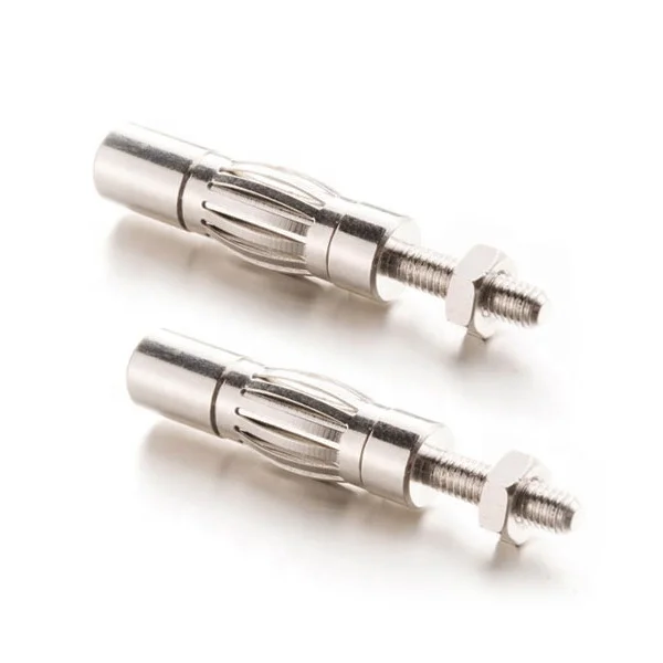 high precision custom brass nickel plated power terminal stackable 4mm banana plug