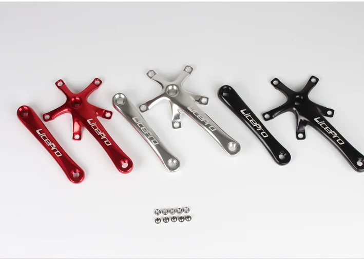 Litepro Bike Crank Folding Road Bike Crankset 170mm Crank Arm Square Crankset BCD Bike Parts Black, Red, Silver[free shipping]