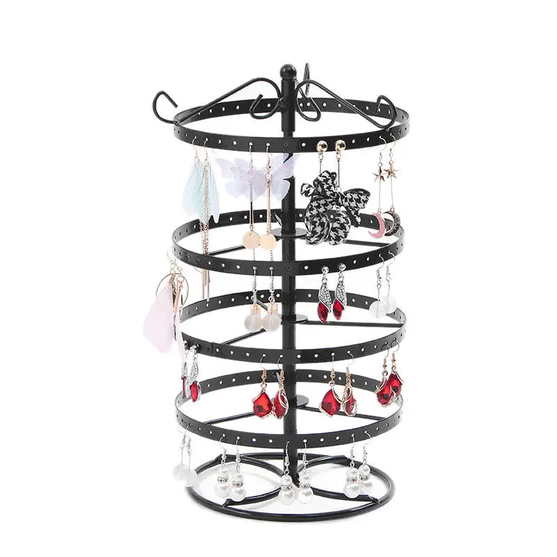 Metal Rotating Ear Stud Jewelry Display Bracelet Earrings Display Stand Cases Holder Racks Fixtures