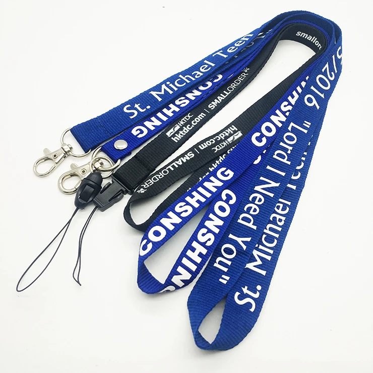 Fashion custom silicone printing neck strap lanyard