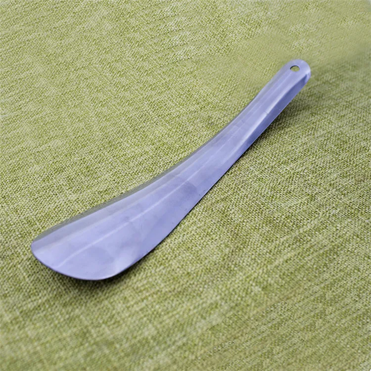 
19cm size grey mens long handled metal shoe horn 