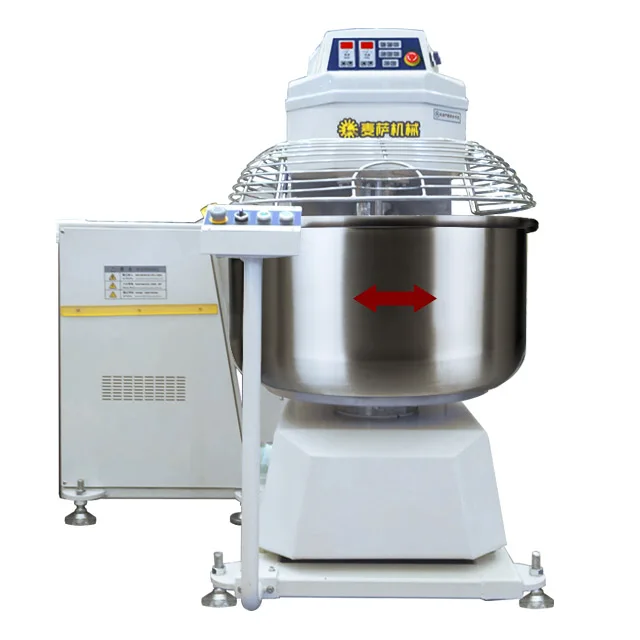 100KG Food Factory Bakery Auto Tipping Spiral Dough Mixer