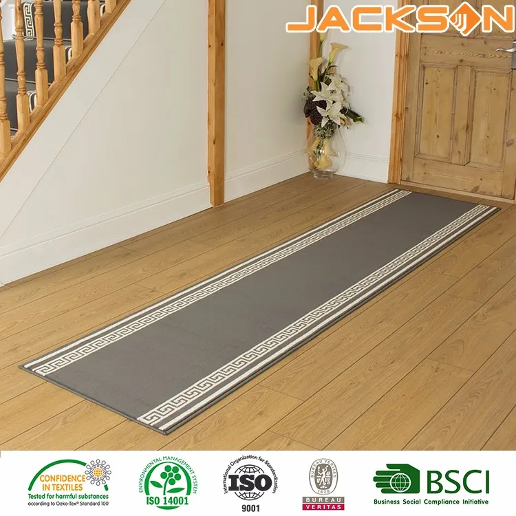 Commercial Waterproof 100% Polyester Runner Carpet Free Customized Modern Printed Machine Tufted Stripe Jackson 3mm-16mm CN;SHN