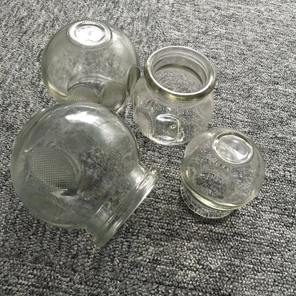 Glass cupping facial massage vacuum cups
