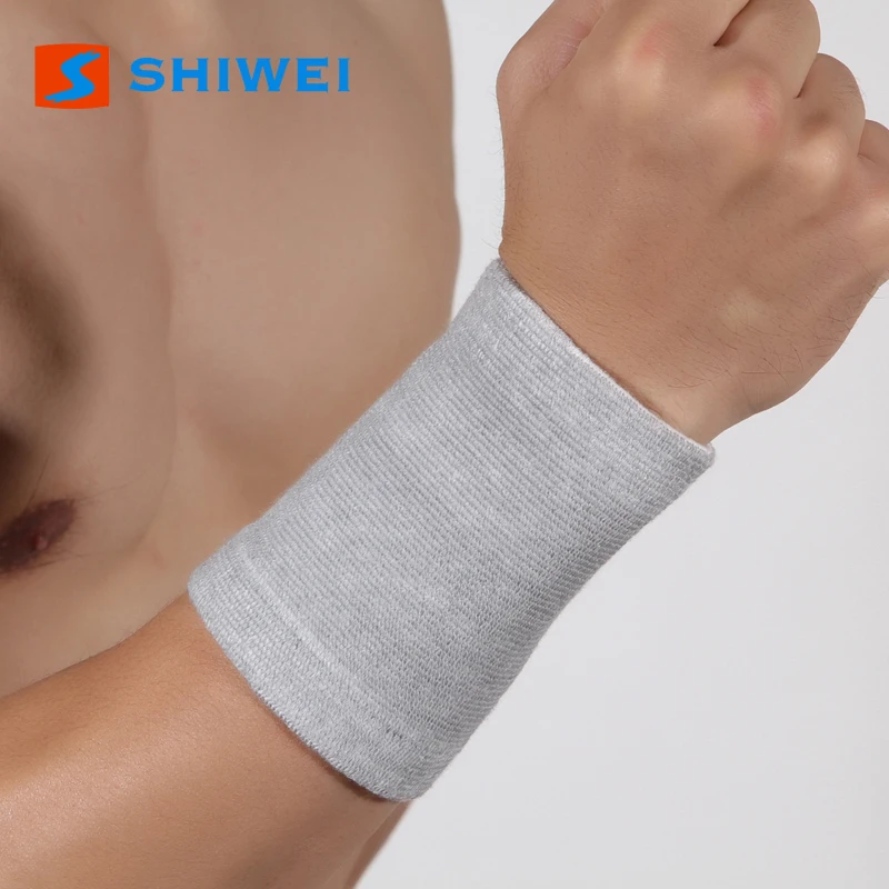 SHIWEI--300# knitting elastic bamboo charcoal wrist support with customized wristbands