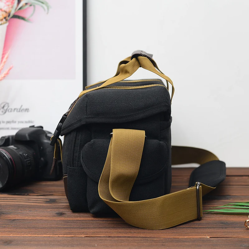 2019 professional manufacturing vintage canvas waterproof digital DSLR fashion video camera bag