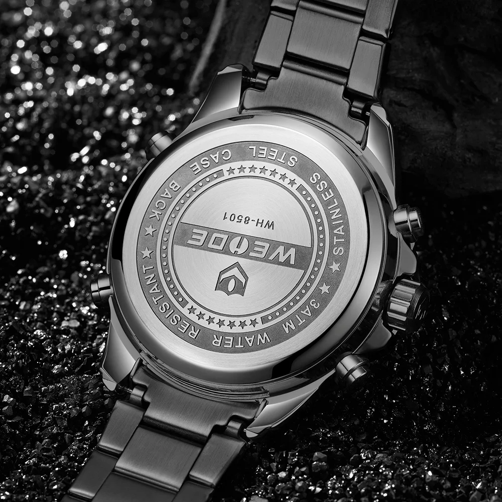 New Products Wholesale Fashion Digital Sports Watches 3ATM Water Resistant Japan Movement Stainless Steel Watch