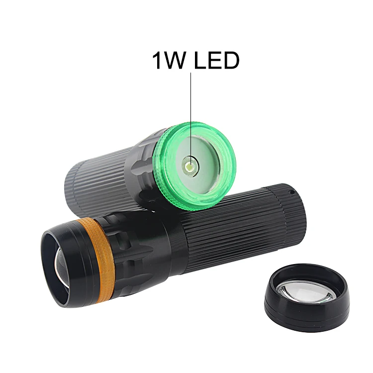 Promotion Multi Color Portable Aluminum Mini Zoom Adjustable Focus LED Torch Flashlight Tail With Magnet