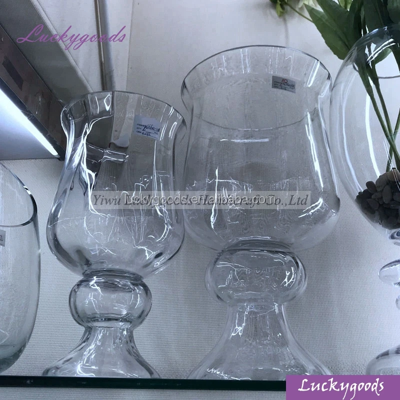 High Quality Clear Flat Glass Vase LHP071 in Different Sizes for Wedding Showcase Display and Home Decoration