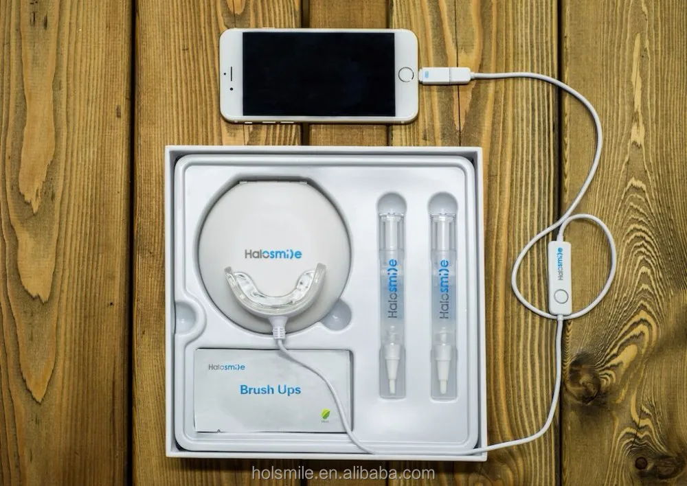 2020 newest iphone and android charged phone connected light teeth whitening system for home use
