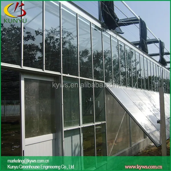 Sawtooth type greenhouse glazing materials glass rooftop greenhouse