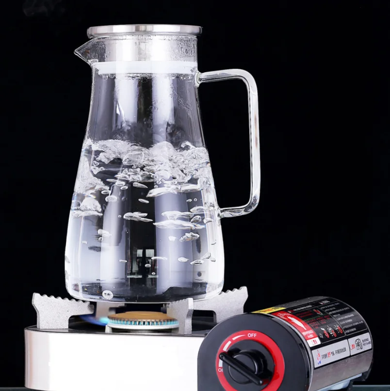 Glass Pitcher with Lid, Water Jug for Hot/Cold Water, Ice Tea and Juice Beverage