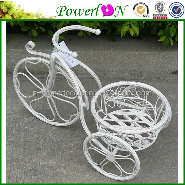 
handicraft home garden decor display shelf metal planter holder bicycle style wrought iron flower pot stands 