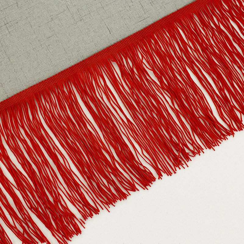 4 INCH CHEAP POLYESTER BLACK FRINGE FOR CLOTHES   Stretch Fringe Chainette For Dancewear  CLOTHES
