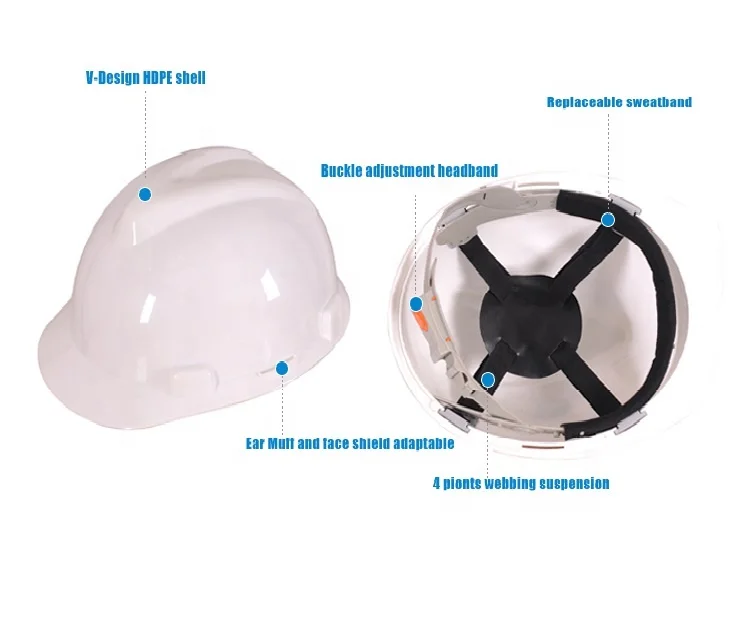 HDPE tough cheap general purpose  mining construction workshop american building safety helmet DT-T002