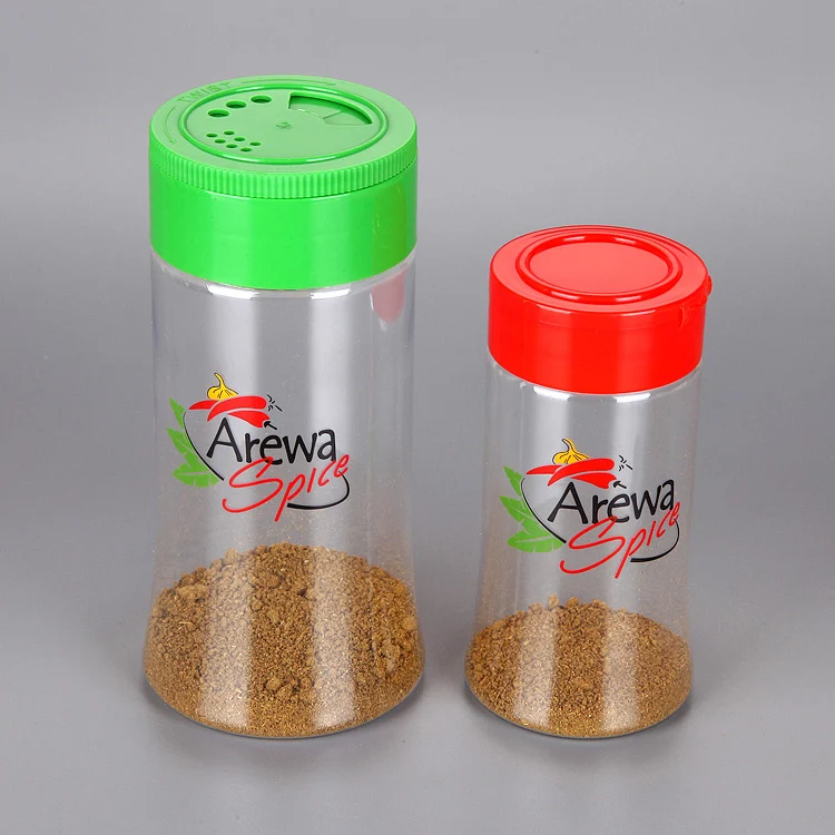 wholesale Cylinder round salt pepper spice plastic  bottle  seasoning bottles