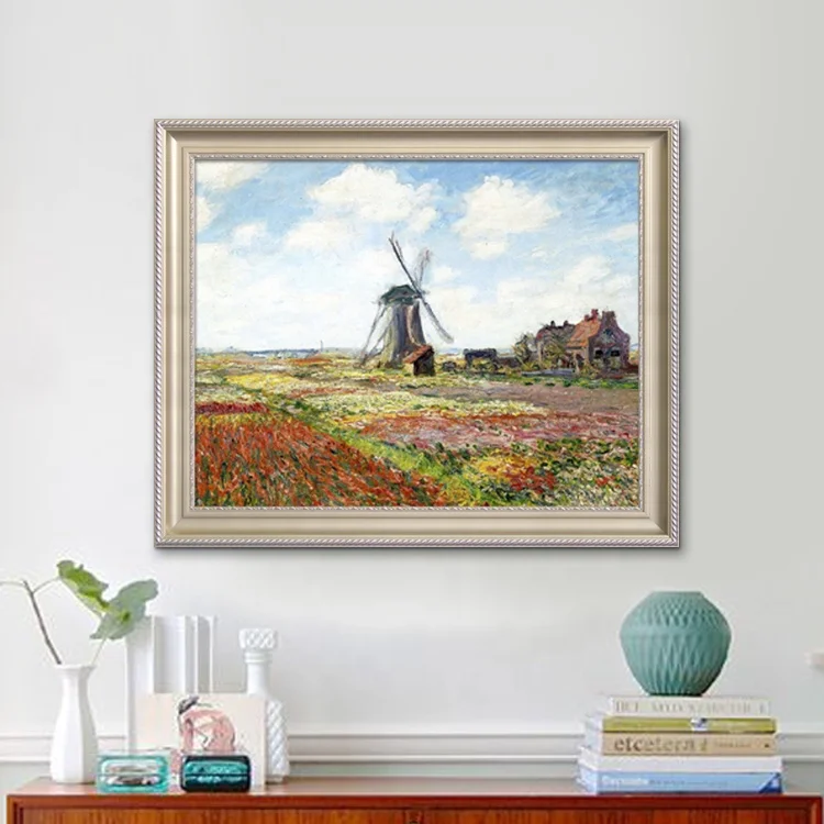 
Old Master Claude Monet Famous Windmill Oil Painting Reproduction for Hall Decoration hotels 