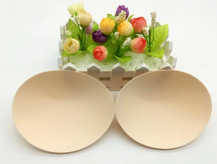 Wholesale Fashion Women Sport Suit Foam Bra Cups Removable Close-fitting Oval Foam Bra Pad Inserts