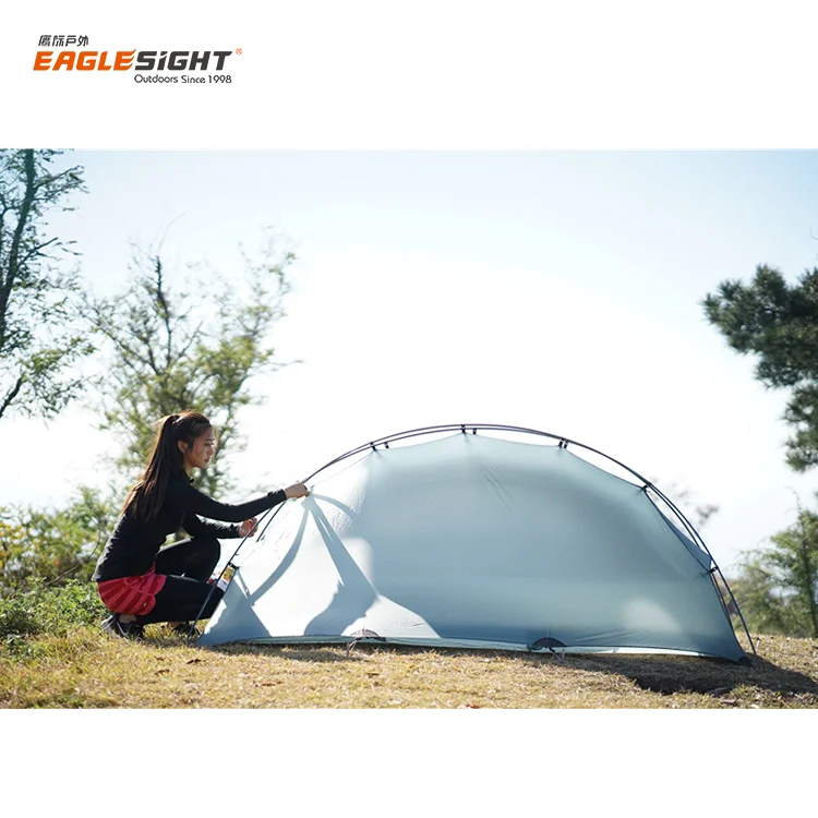 15D Nylon 1 Person  Backpacking Tent 5000mm Waterproof 4 season Silicone Coating Ultralight Backpacking Tent