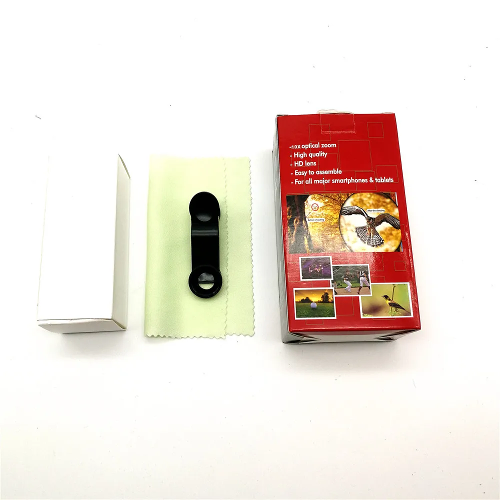 Trade assurance 4 in 1 clip on 10x mobile phone telephoto camera lens