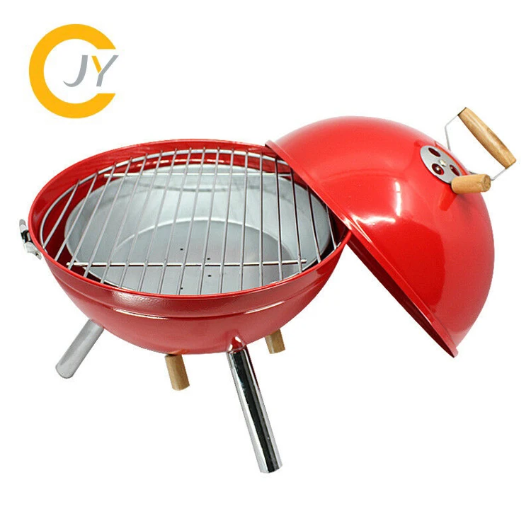 Mini football shaped soccer bbq grill portable mini charcoal ball grill