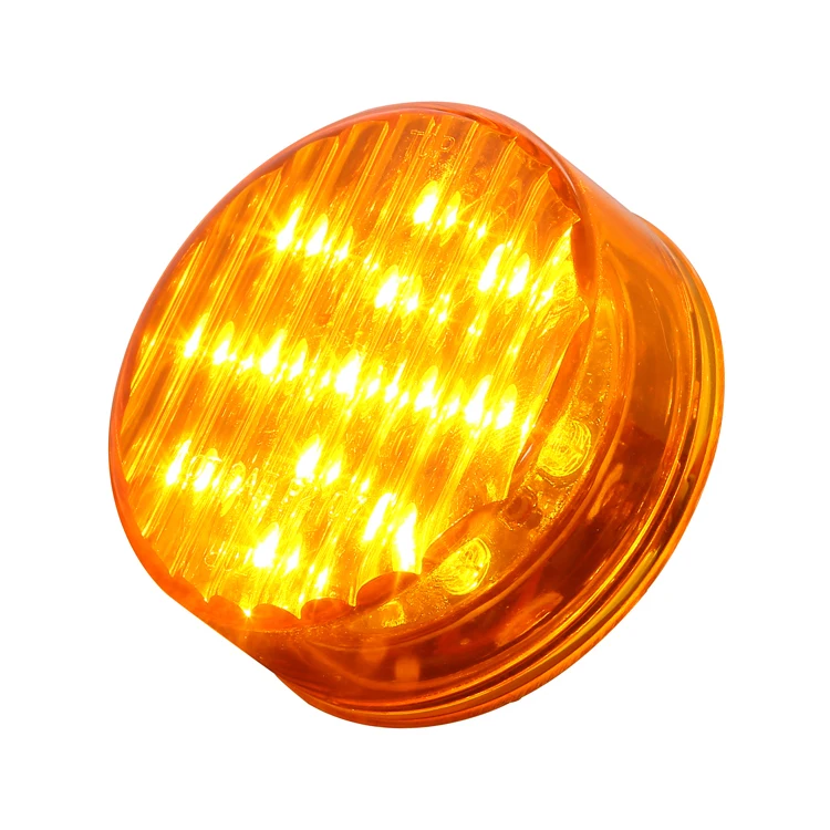 2.5 Inch Amber Lens Round 13 Leds 0.78W DOT Stop Turn Side Marker Tail Light Truck Trailer