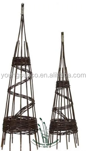 
garden flower shelf willow obelisk 