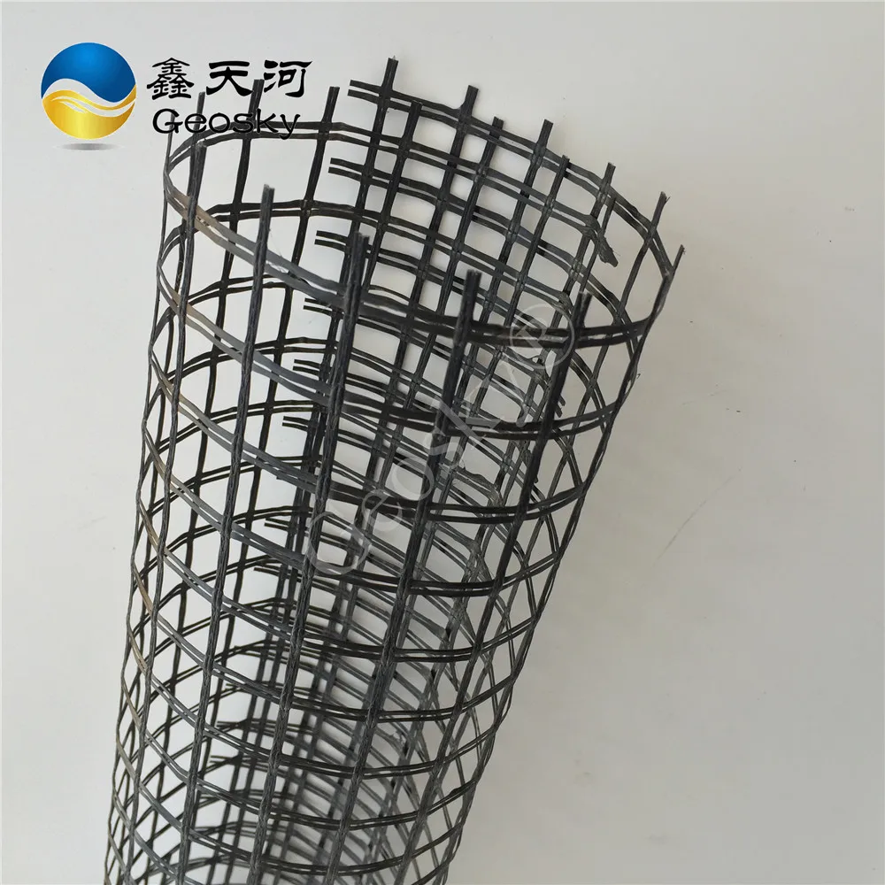 Black Reinforcement Geogrid Fabric Roll 200KN-600KN Plastic Fiberglass PP Polyester Materials for Construction Road Construction
