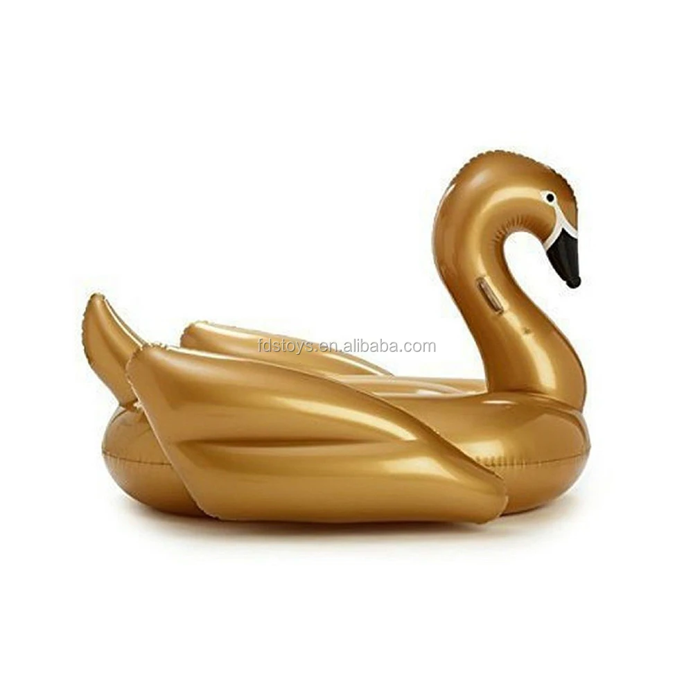 FDS big  inflatable golden swan swimming pool float