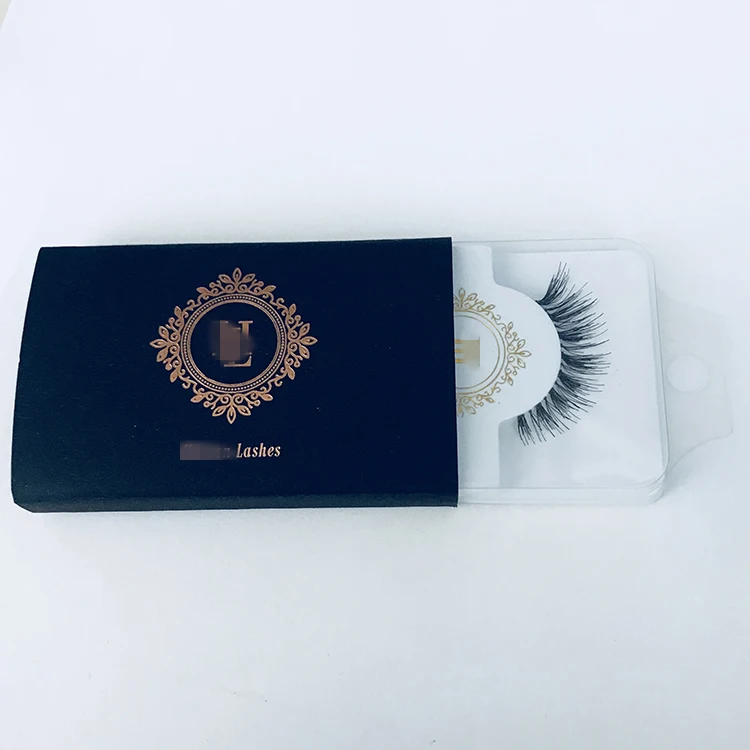 
custom plastic eyelash trays packaging sleeve real human hair eyelash 