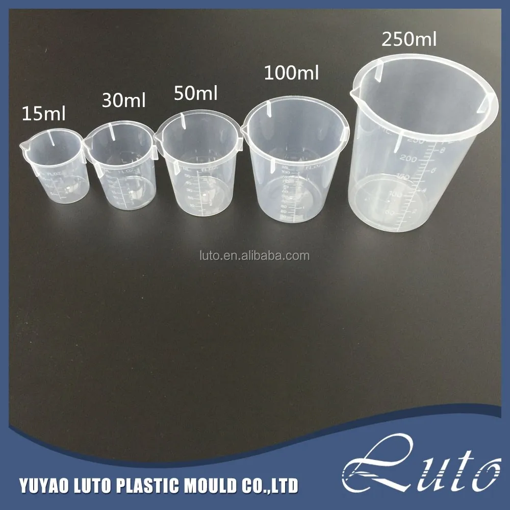 
50ml small lab transparent disposable measuring cup 