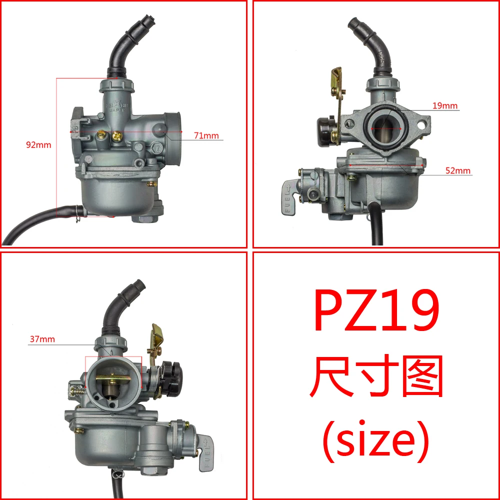 High Performance kei DY100 C100-BIZ 19mm PZ19 C100 Japanese motorcycle carburetor