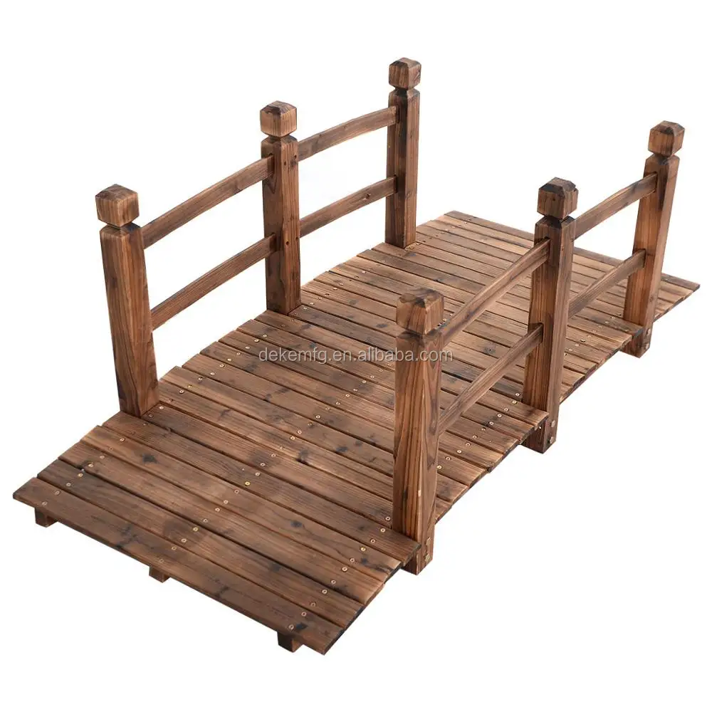 Wooden Garden Bridge Outdoor Decorative Solid Wood Garden Pond Arch Walkway