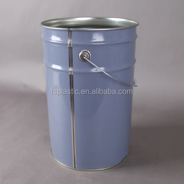 20L yellow sealed bucket, 20 litre printed tin pail, closed metal paint drum