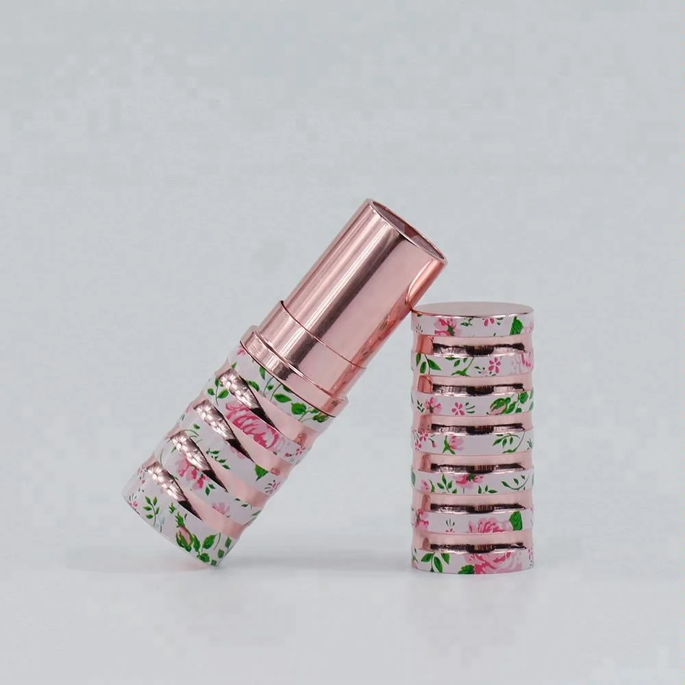 China supplier fashion design elegant empty flower aluminum lipstick tubes