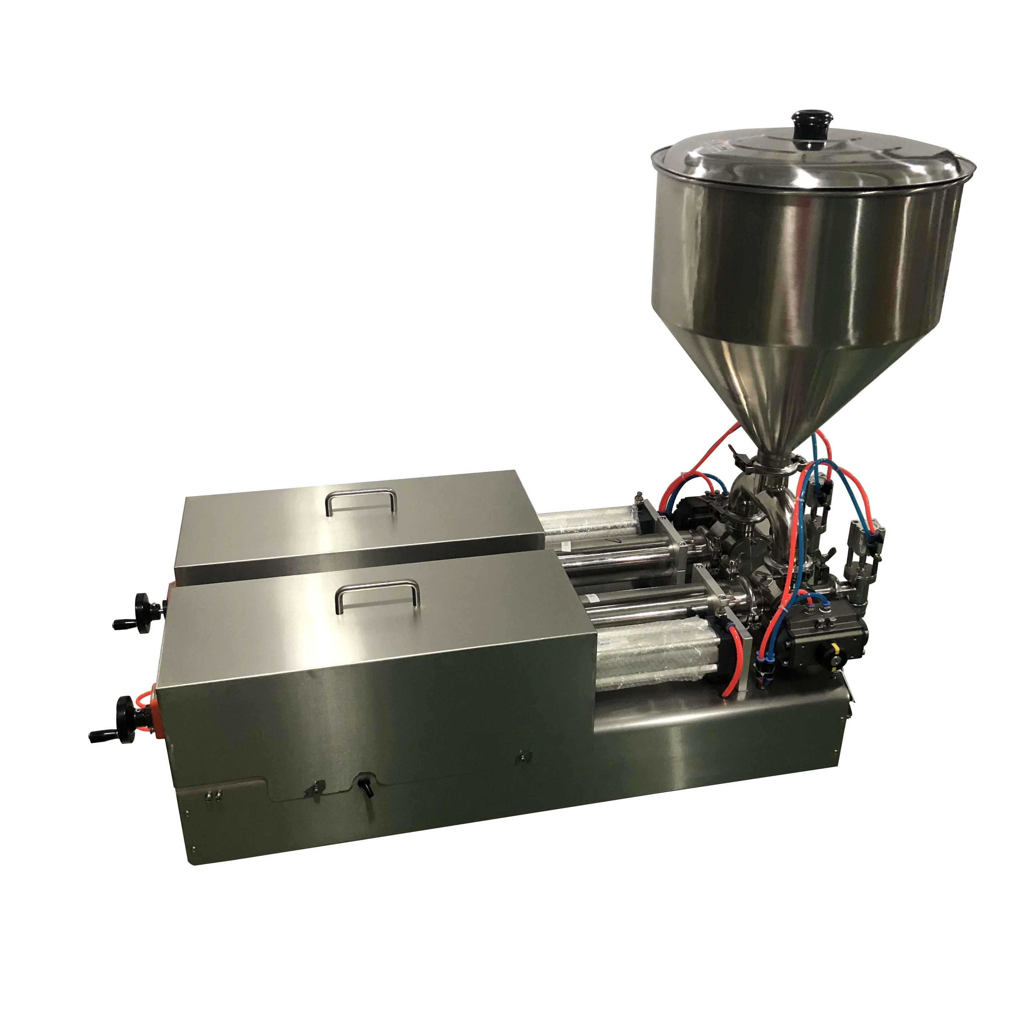 
Semiauto Full Pneumatic Double-head hand sanitize dispenser (volumetric piston filling machine, paste dosing machine, jam doser) 